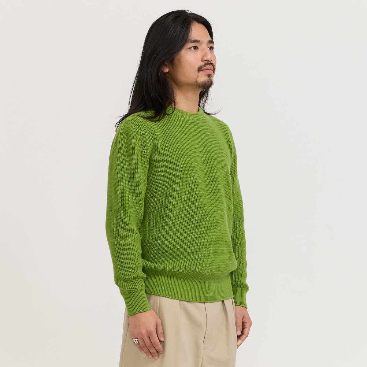 Mooncastle | Cotton Heavy Weight Crewneck Tea Green | Maplestore