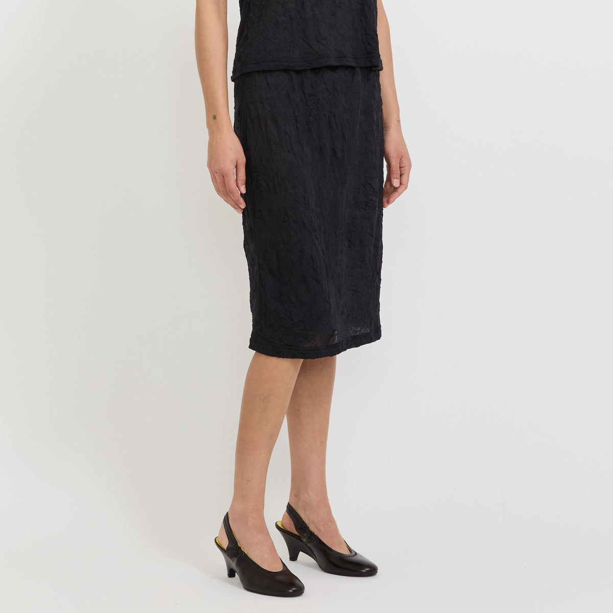 Crinkle Jersey Skirt Black