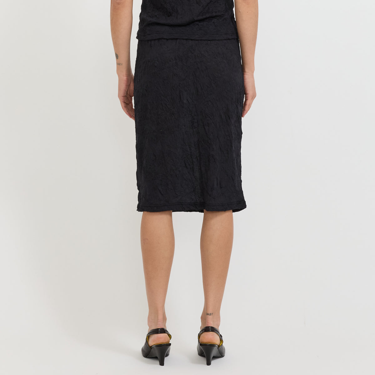Crinkle Jersey Skirt Black