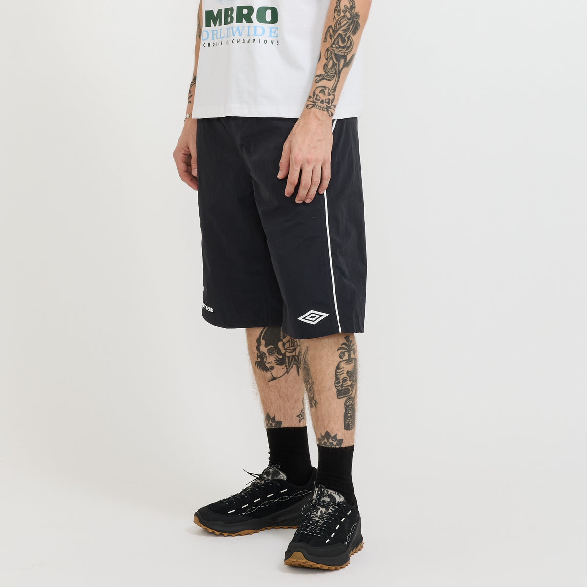Butter Goods x Umbro Long Track Shorts Black