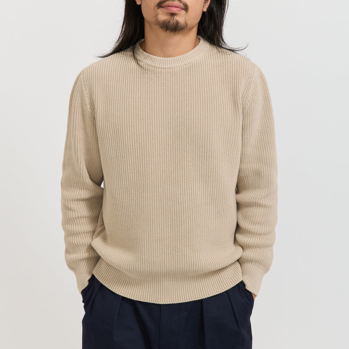 Mooncastle | Cotton Heavy Weight Crewneck Greige | Maplestore