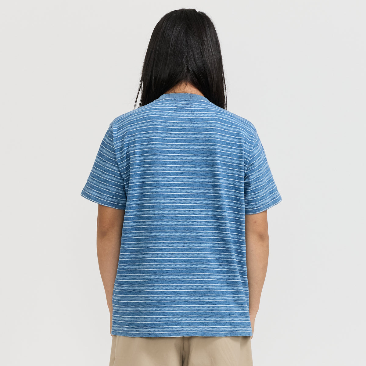Beams Plus | Pocket Tee Indigo Stripe Sax | Maplestore