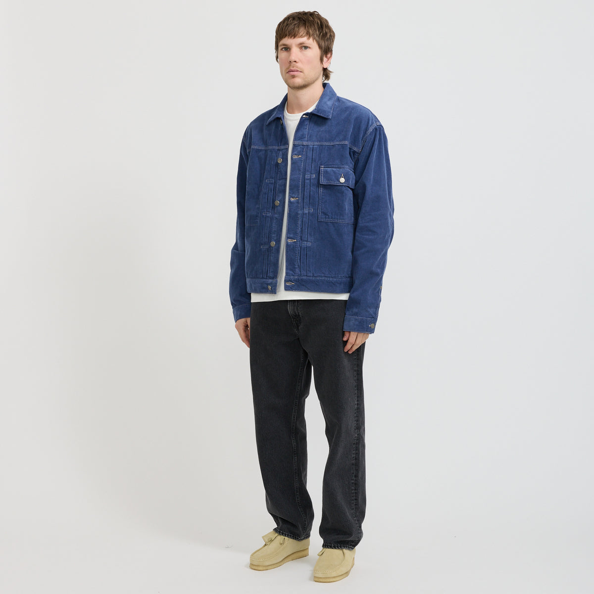Foret Hazy Corduroy Jacket Medium Blue - image 7