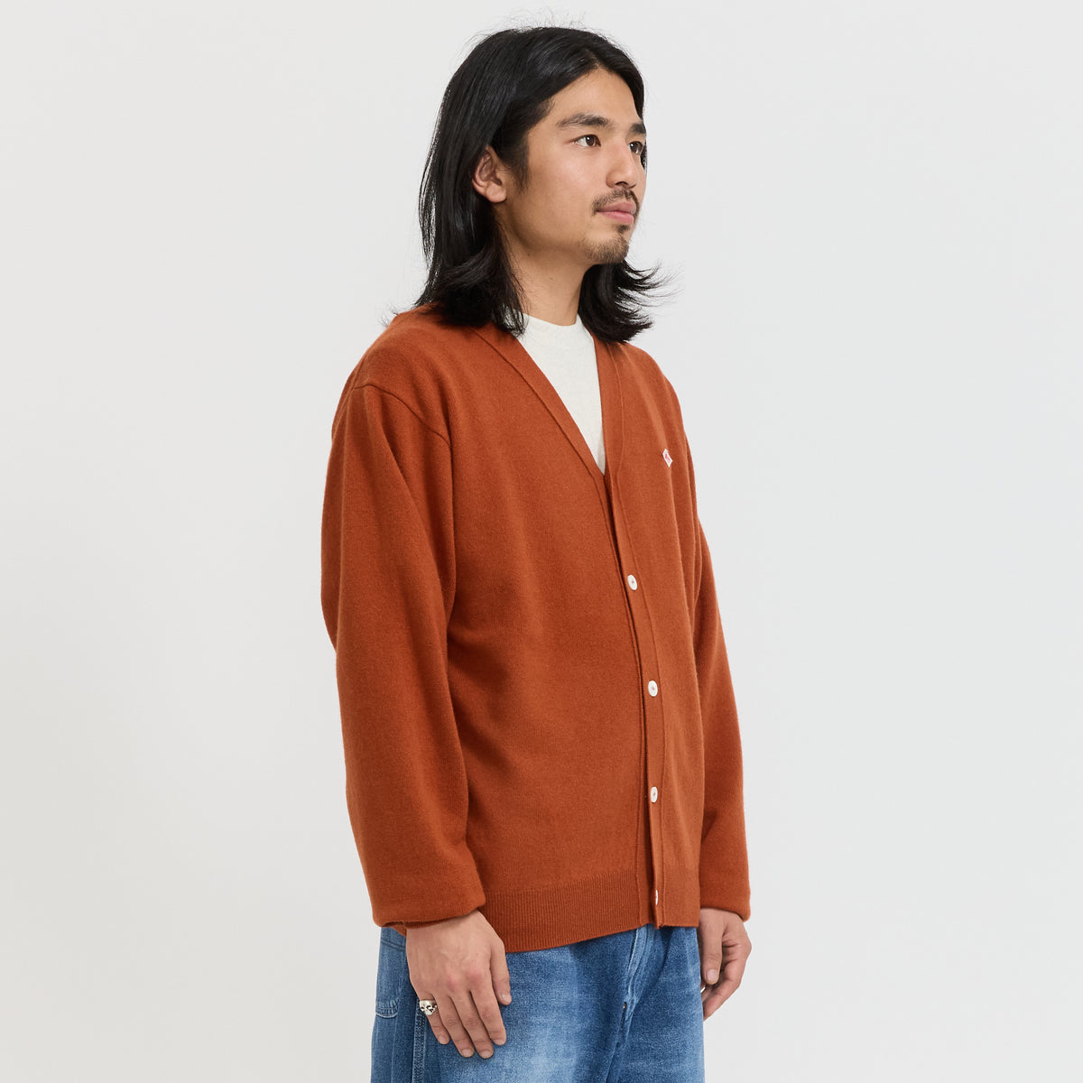 Danton | V Neck Cardigan Dark Orange | Maplestore