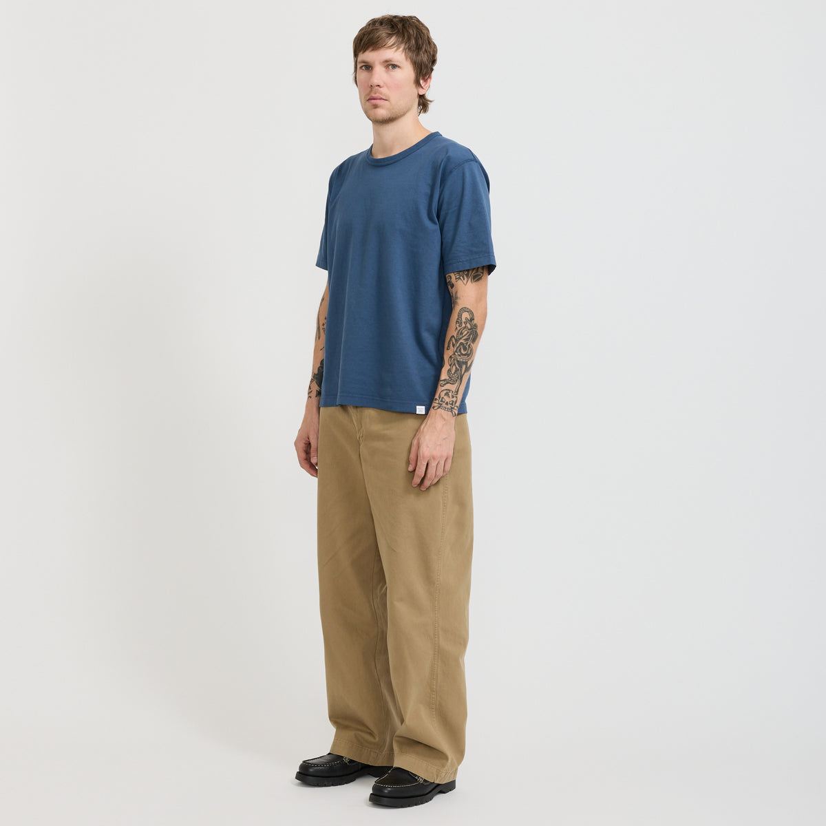 Norse Projects Elmelunde Soft Compact Cotton T-Shirt Dark Blue - image 2