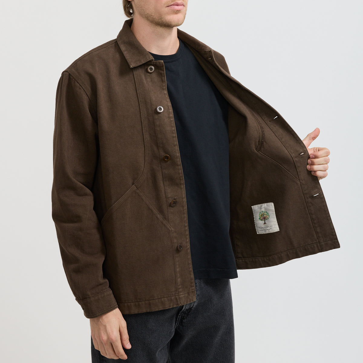 Foret Berry Denim Overshirt Brown Denim - image 7
