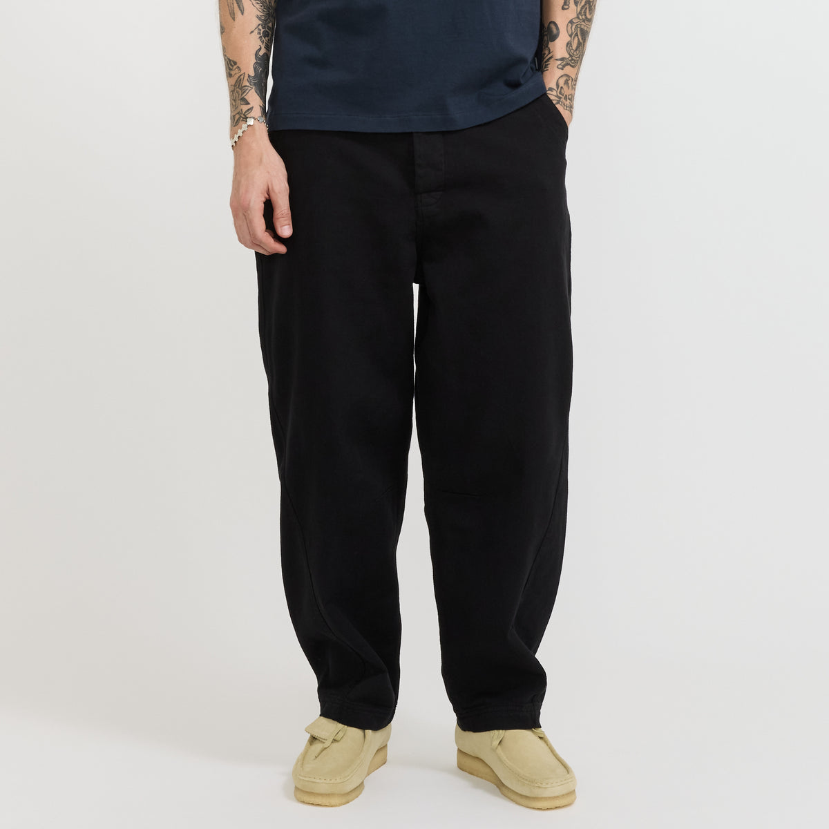 YMC Twisted Seam Trouser in Black - model 2