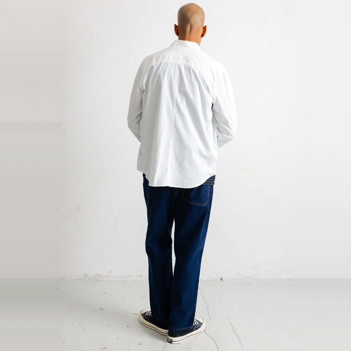 Herringbone Curve Shirt Off White