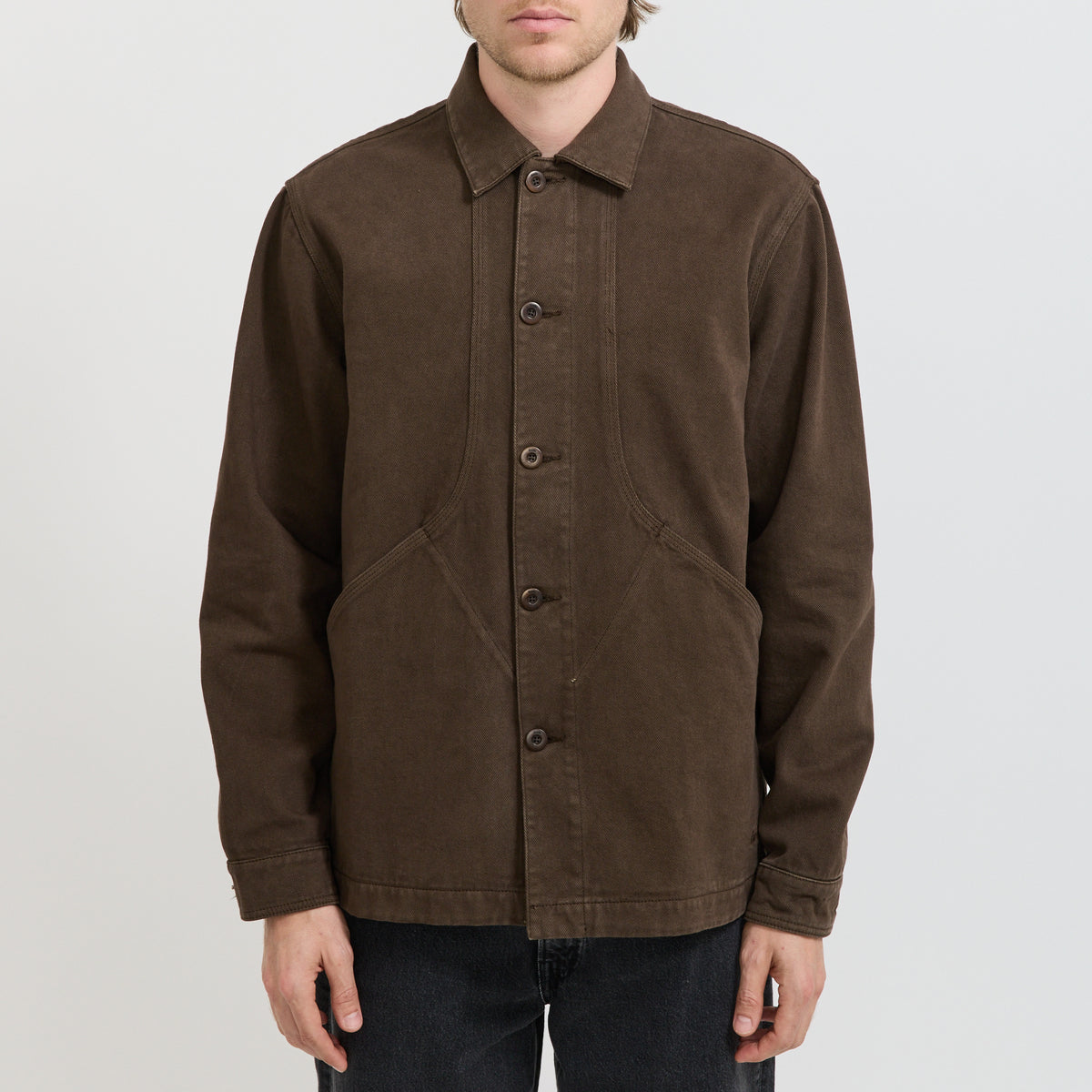 Foret Berry Denim Overshirt Brown Denim - image 5