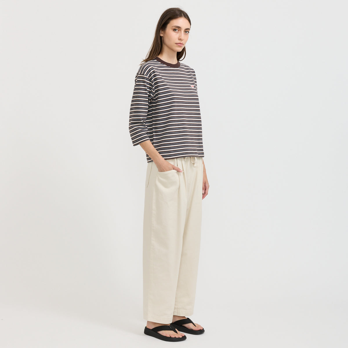 Danton | Tuck Pants Loose Chino Ivory | Maplestore