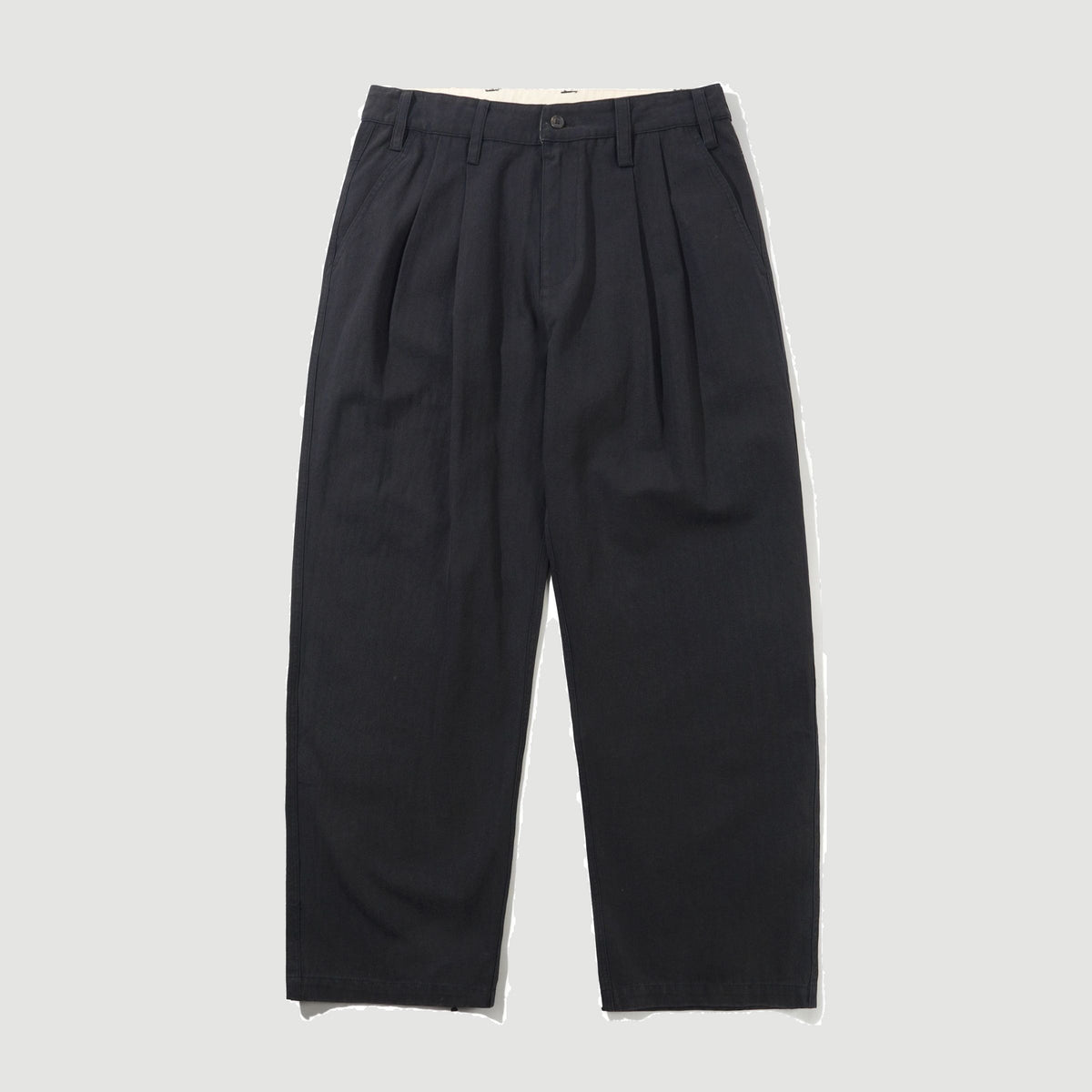 Pleated Trousers Washed Black