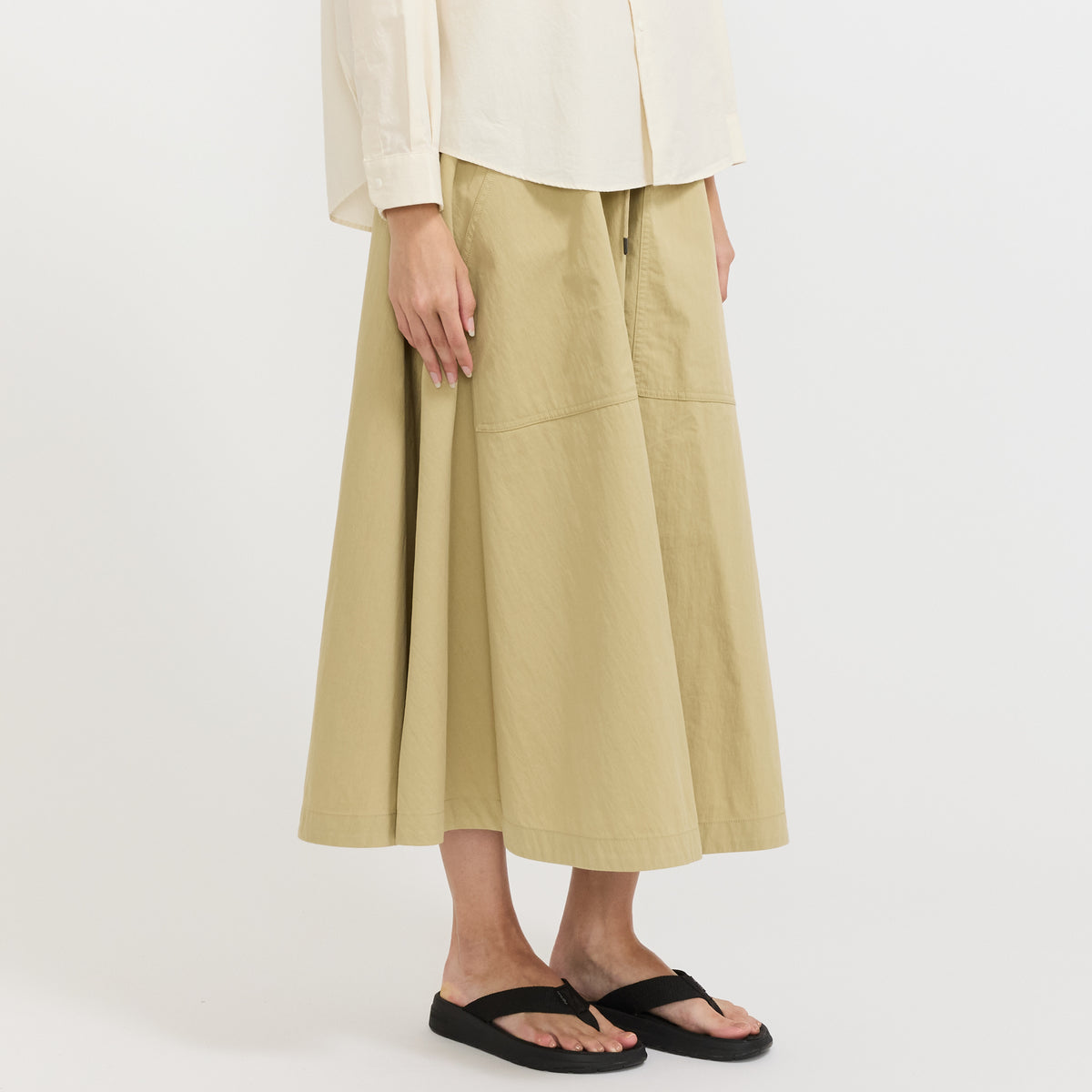 Danton | Easy Skirt Cotton/Nylon Twill Beige | Maplestore