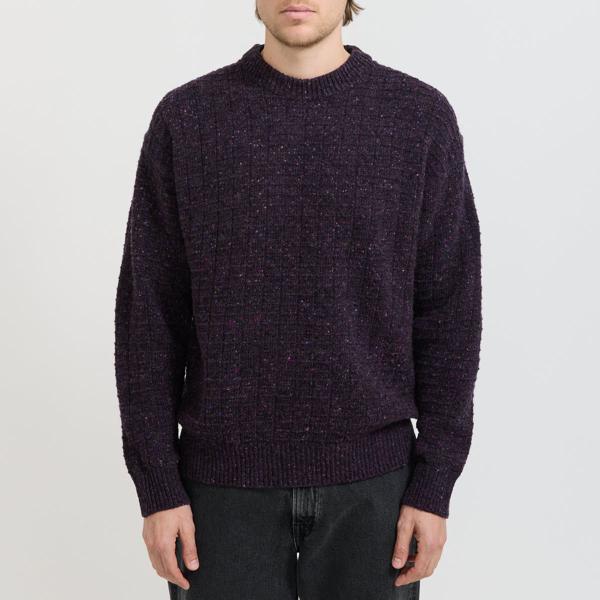 Norse Projects Hirtshals Donegal Square Sweater Darkest Purple - image 5