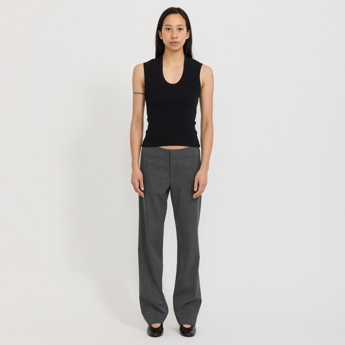 Bandless Crop Pant Charcoal