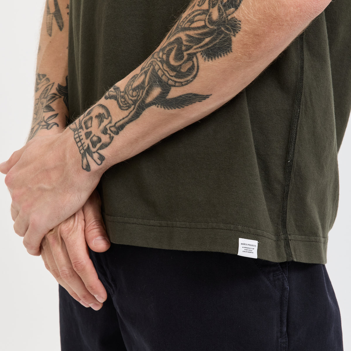 Norse Projects Elmelunde Soft Compact Cotton T-Shirt Beech Green - image 6