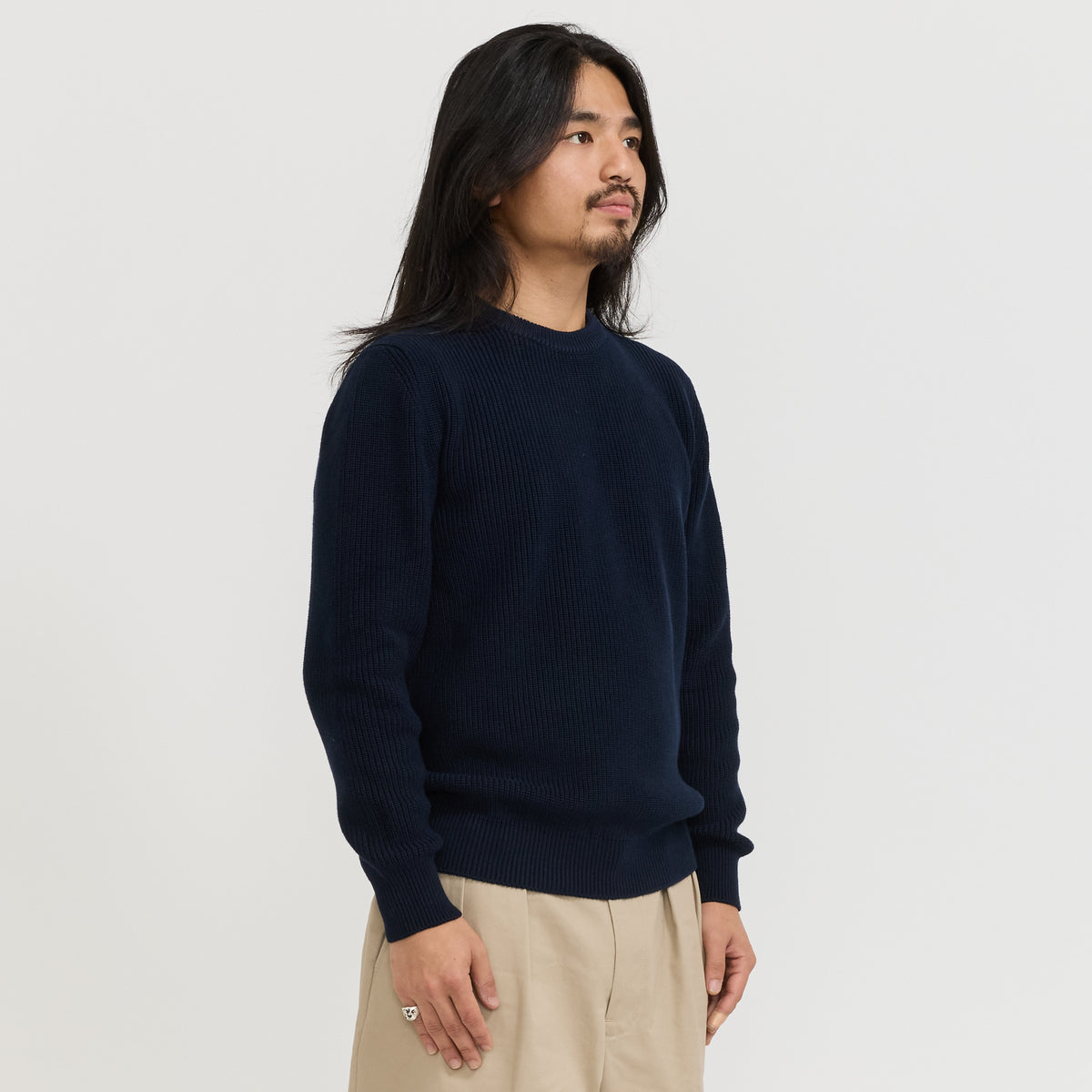 Mooncastle | Cotton Heavy Weight Crewneck Navy | Maplestore