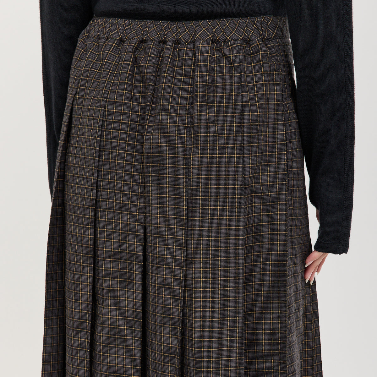 YMC Rosetta Skirt in Grey Multi - model 8