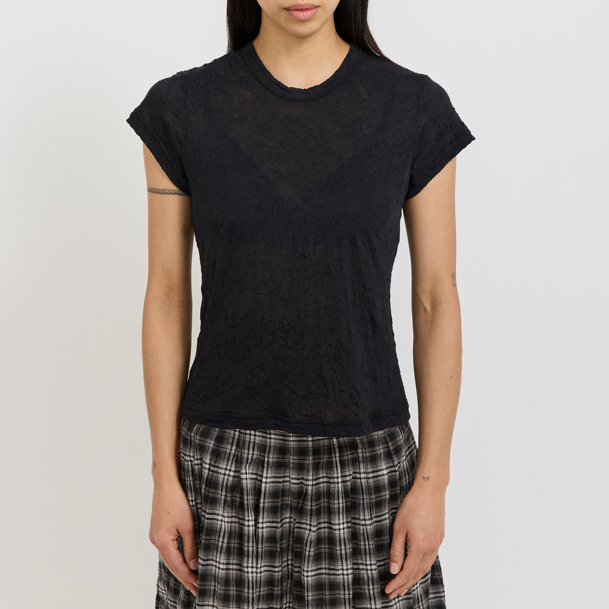 Crinkle Jersey Baby T-Shirt Black