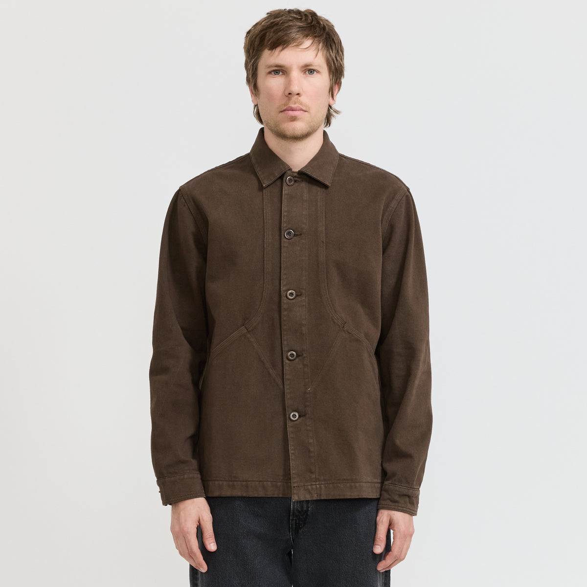Foret Berry Denim Overshirt Brown Denim - image 1