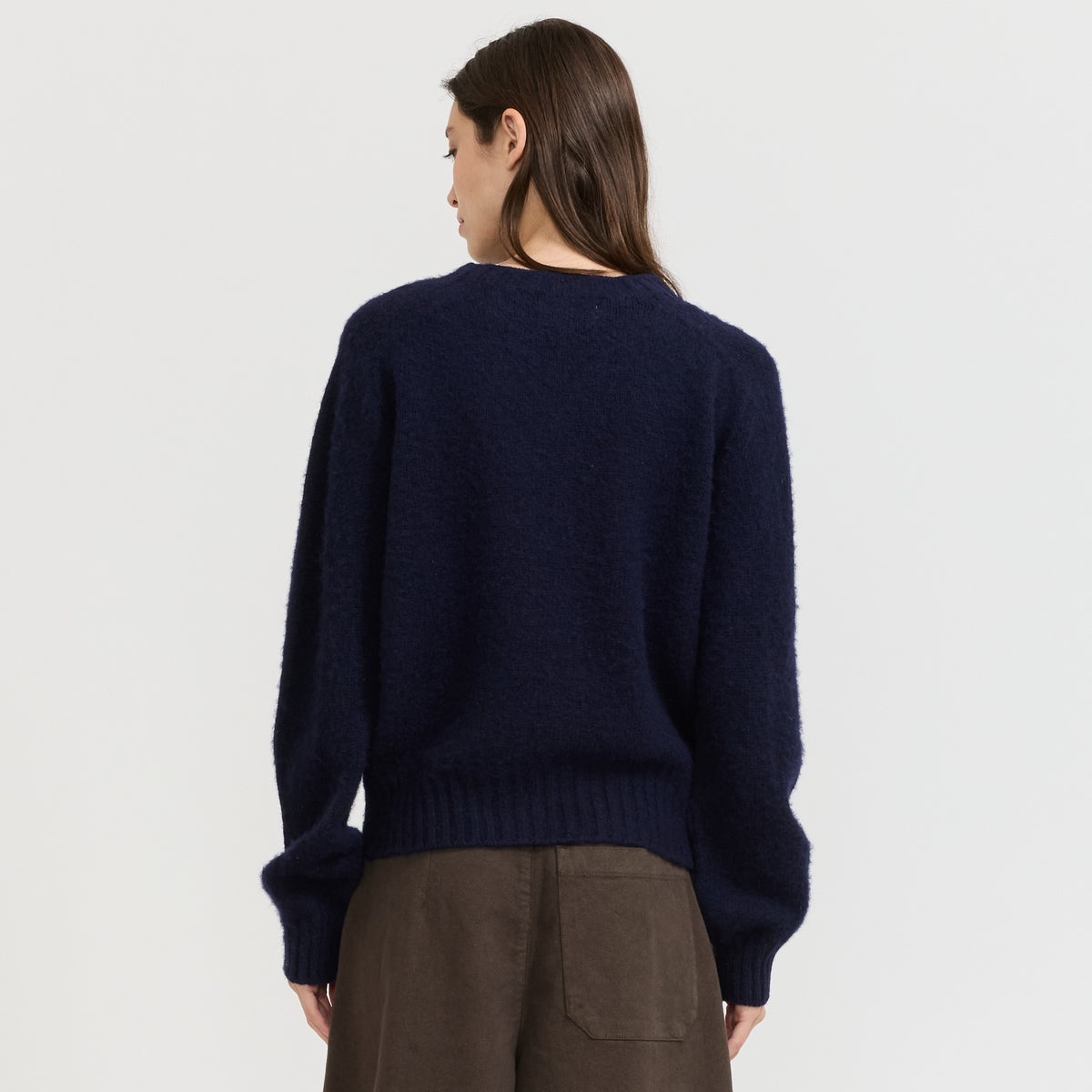YMC Jets Crew Knit in Navy - model 7