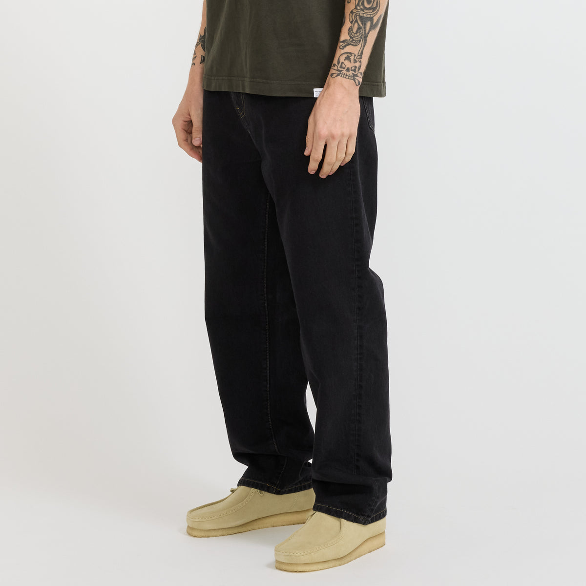 Carhartt WIP Aaron Pant Black Stone Washed Contrast Stitch - image 3