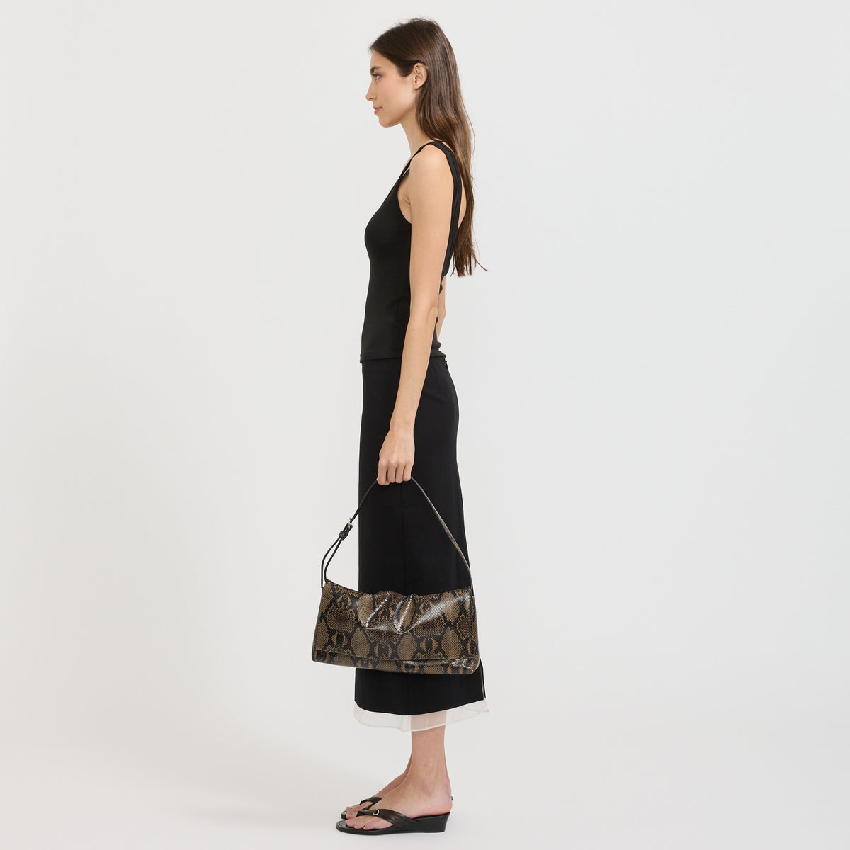 St. Agni | Soft Detachable Belt Bag Python Embossed | Maplestore