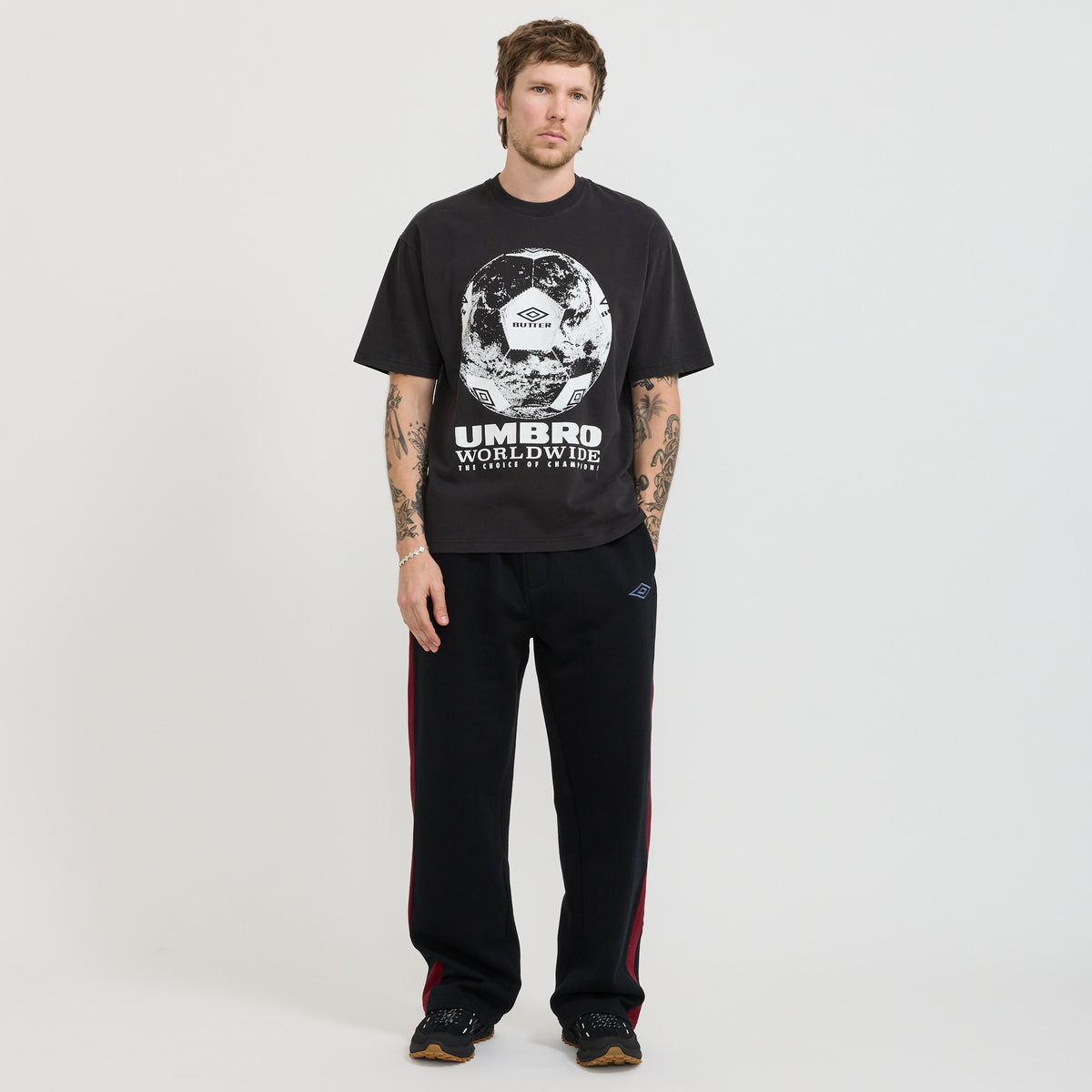 Butter Goods x Umbro World Game Tee Washed Black