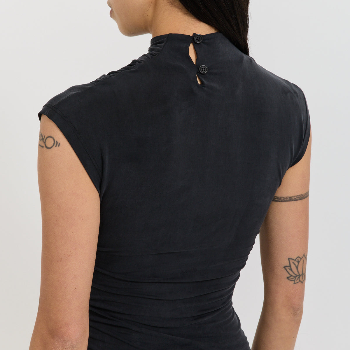 Kylie Button Top Graphite