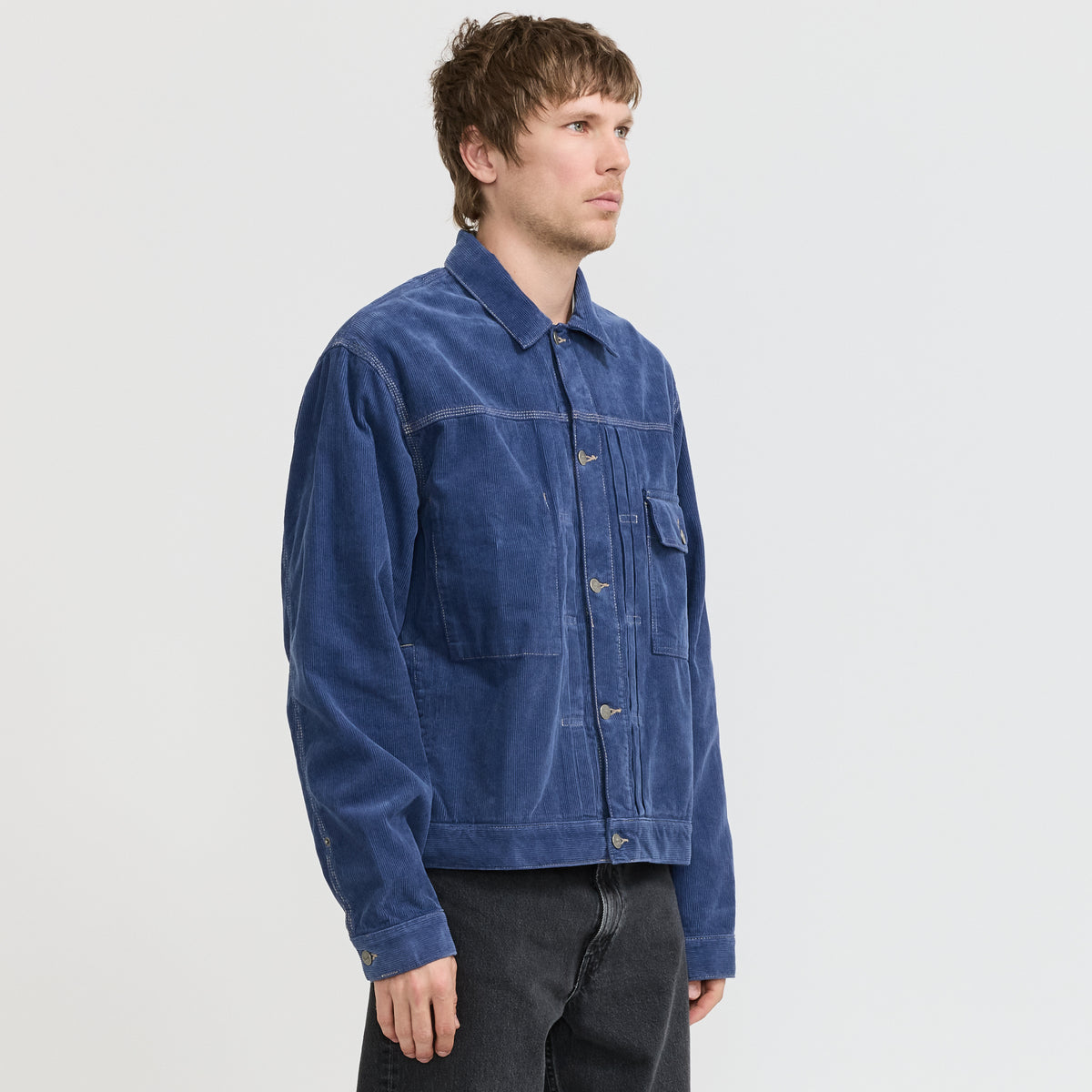 Foret Hazy Corduroy Jacket Medium Blue - image 3