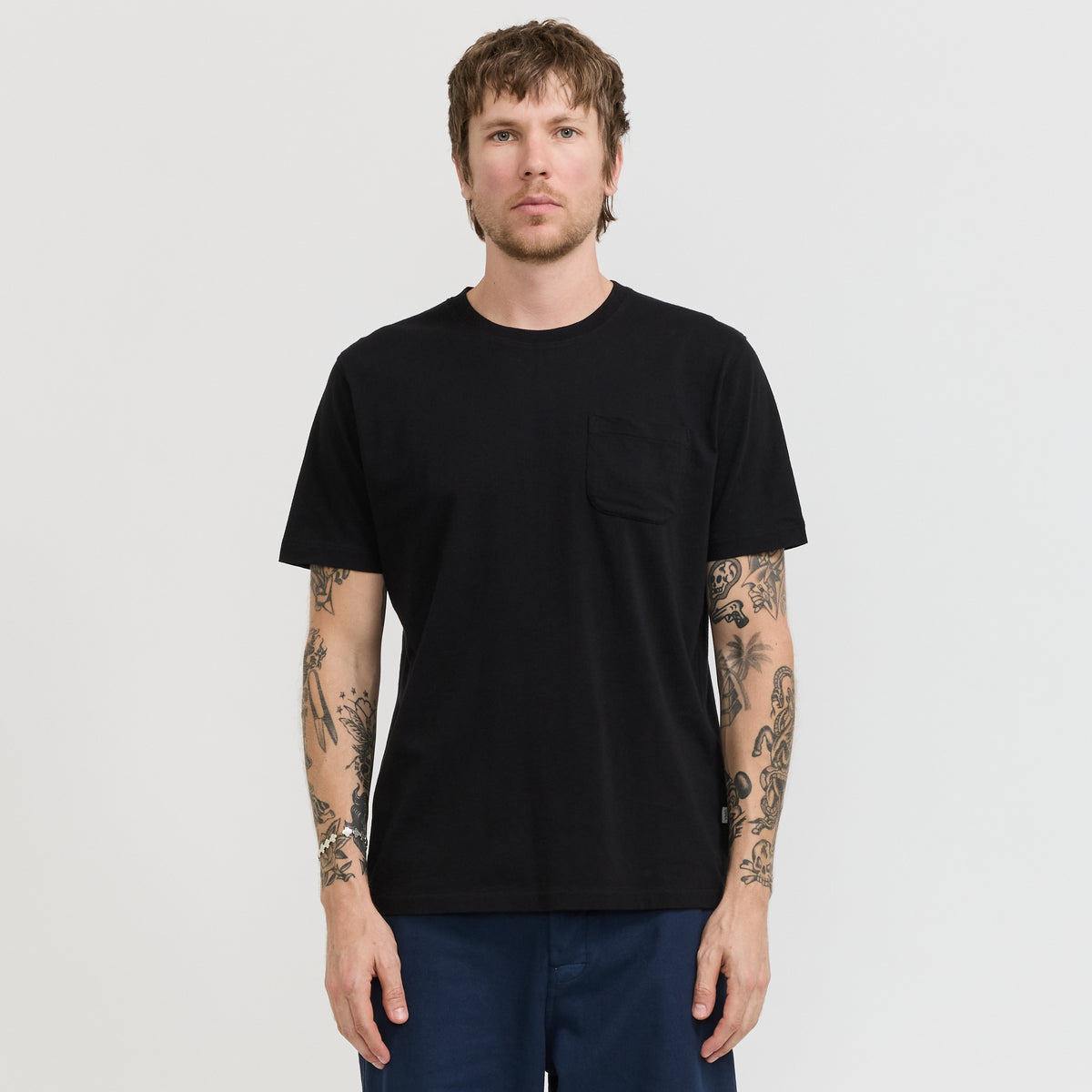 YMC Wild Ones T-Shirt in Black - model retry plain