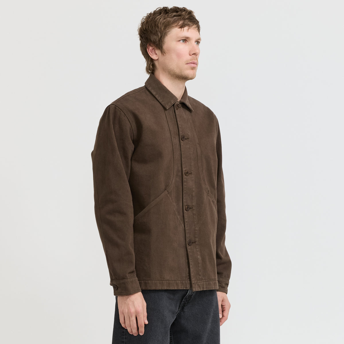 Foret Berry Denim Overshirt Brown Denim - image 3
