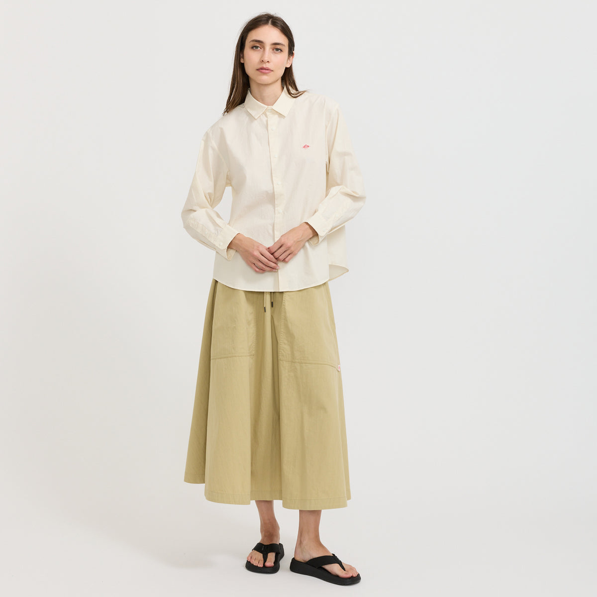 Danton | Easy Skirt Cotton/Nylon Twill Beige | Maplestore