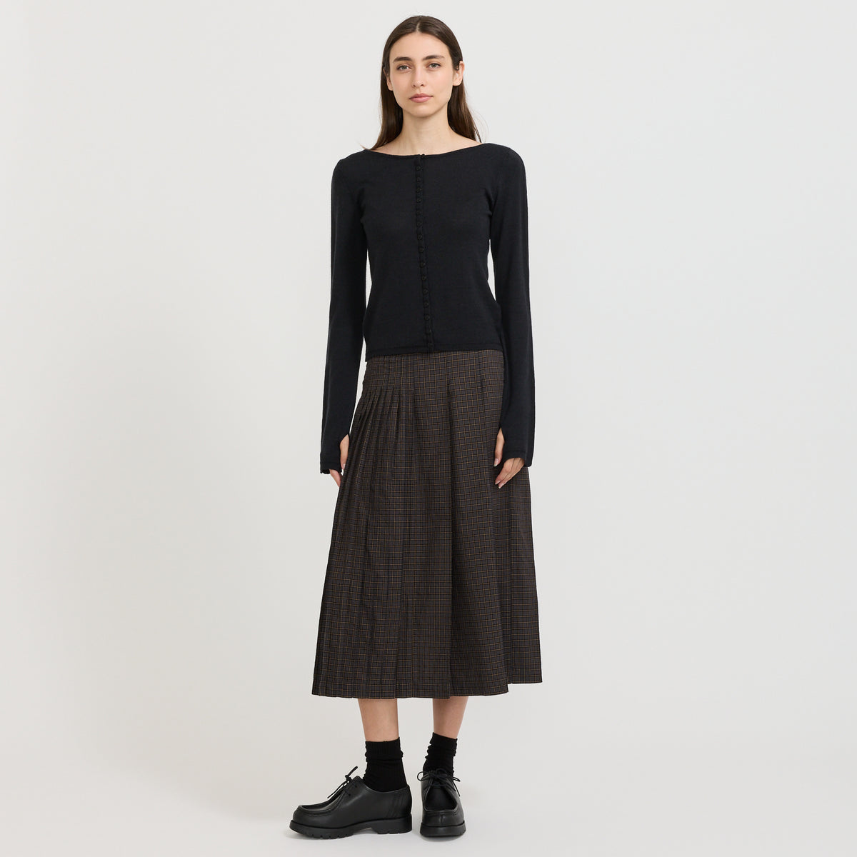YMC Rosetta Skirt in Grey Multi - model retry3 plain
