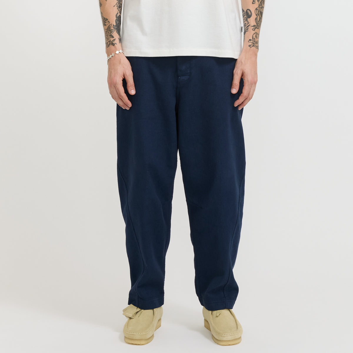 YMC Twisted Seam Trouser in Navy - model 1