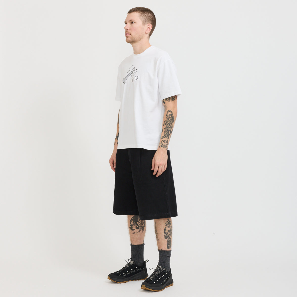 Butter Goods | Pleated Shorts Washed Black | Maplestore