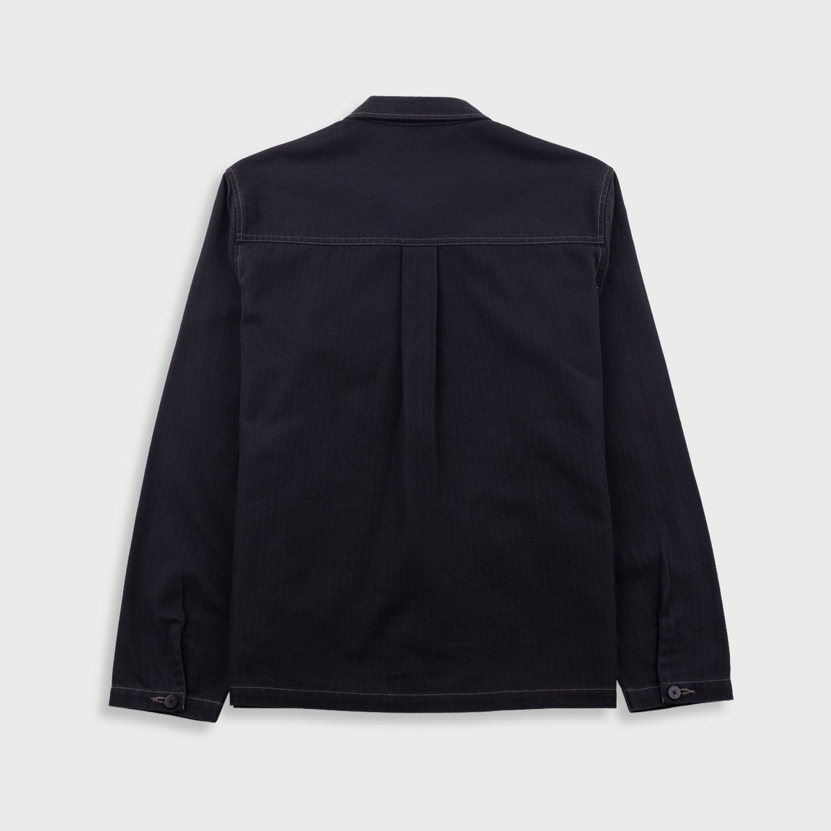 Zip Overshirt Black Herringbone
