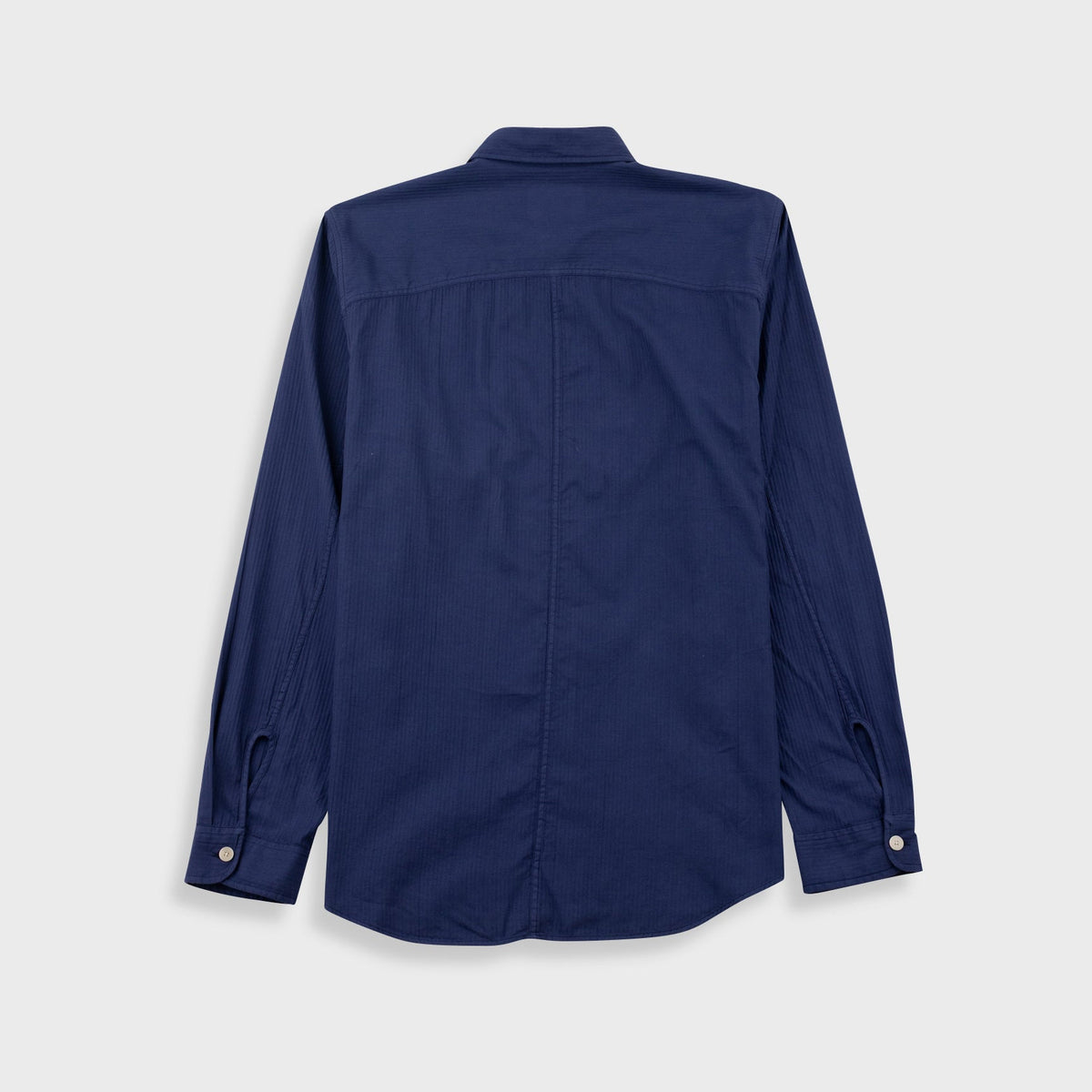 Herringbone Curve Shirt Soft Navy