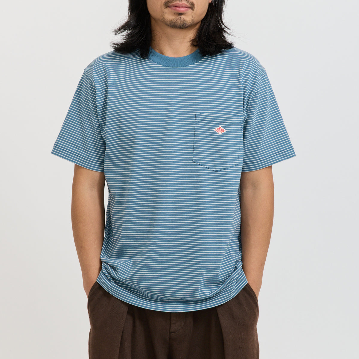 Danton | Pocket T-Shirt Dark Blue/Light Grey | Maplestore