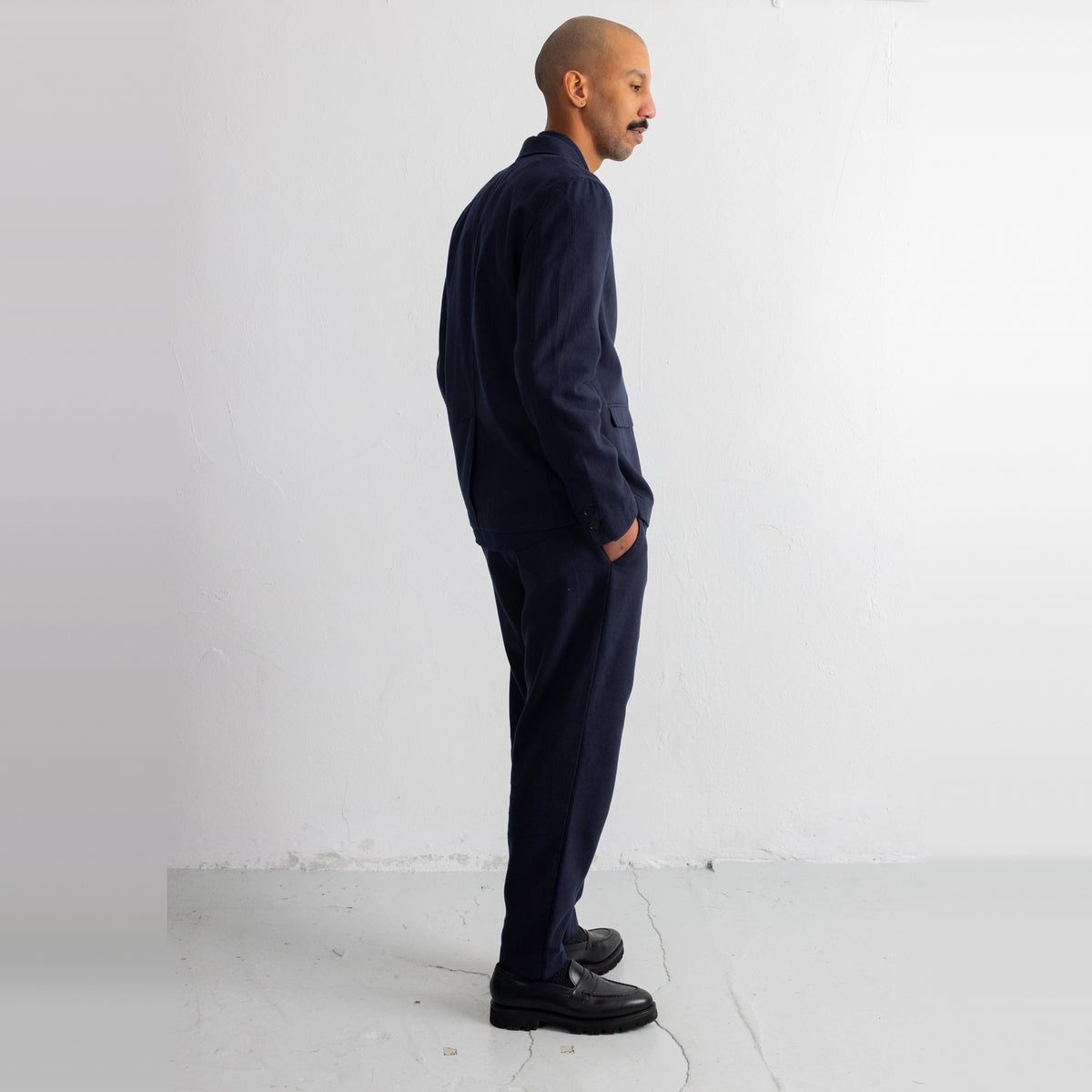 Assembly Blazer Navy Bronze Brushed Stripe