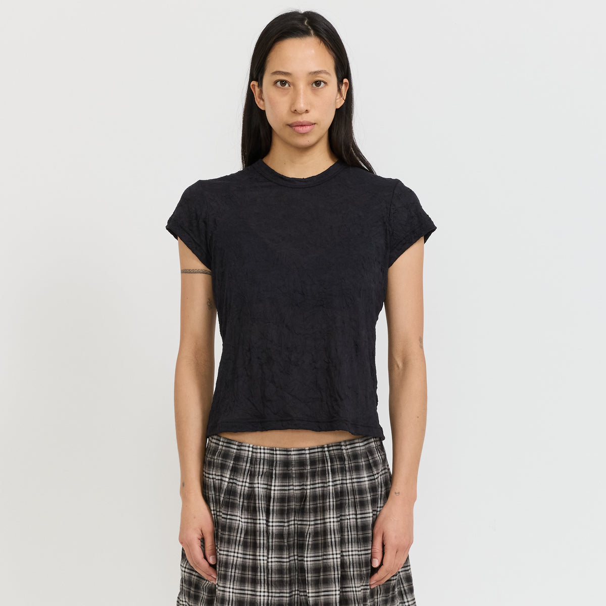 Crinkle Jersey Baby T-Shirt Black