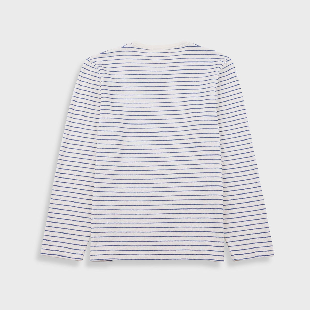 LS Textured Stripe T-Shirt Ecru / Soft Blue