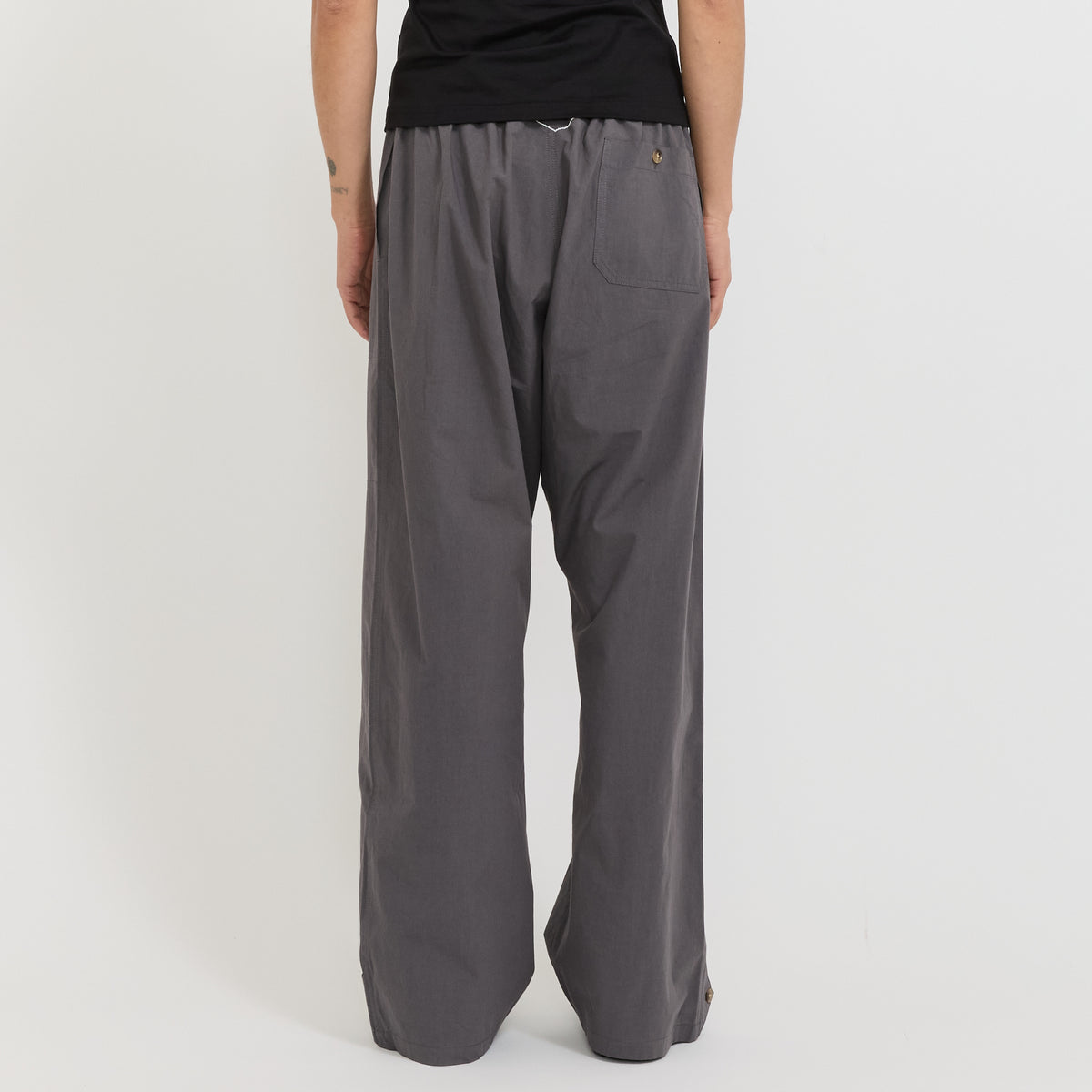 Crushed Cotton Workwear Pant Washed Black