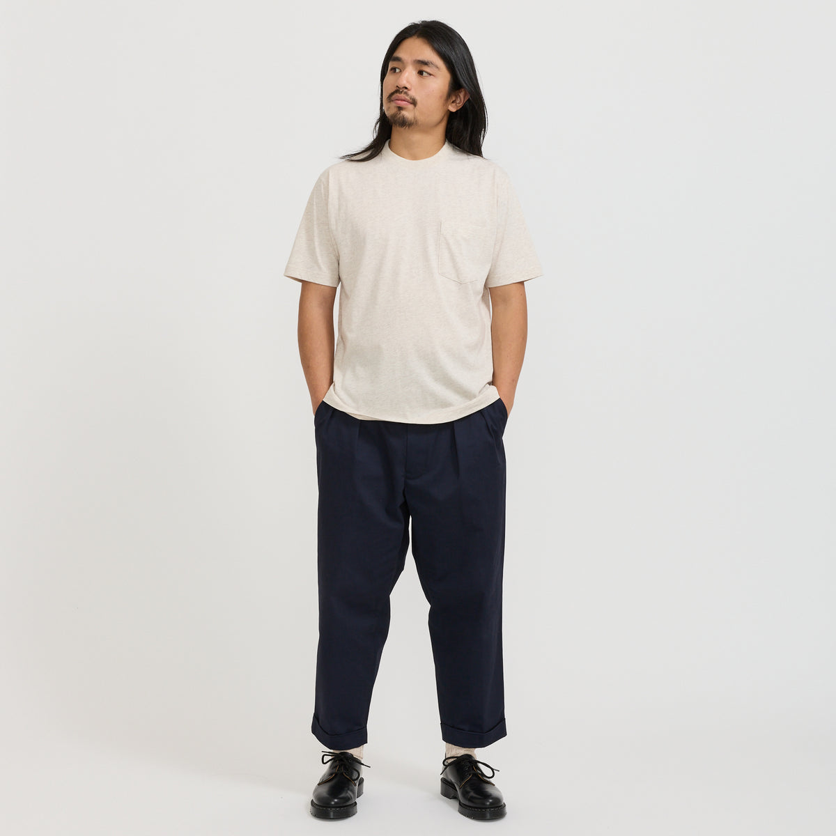 Beams Plus | Pocket Tee Solid Oatmeal | Maplestore