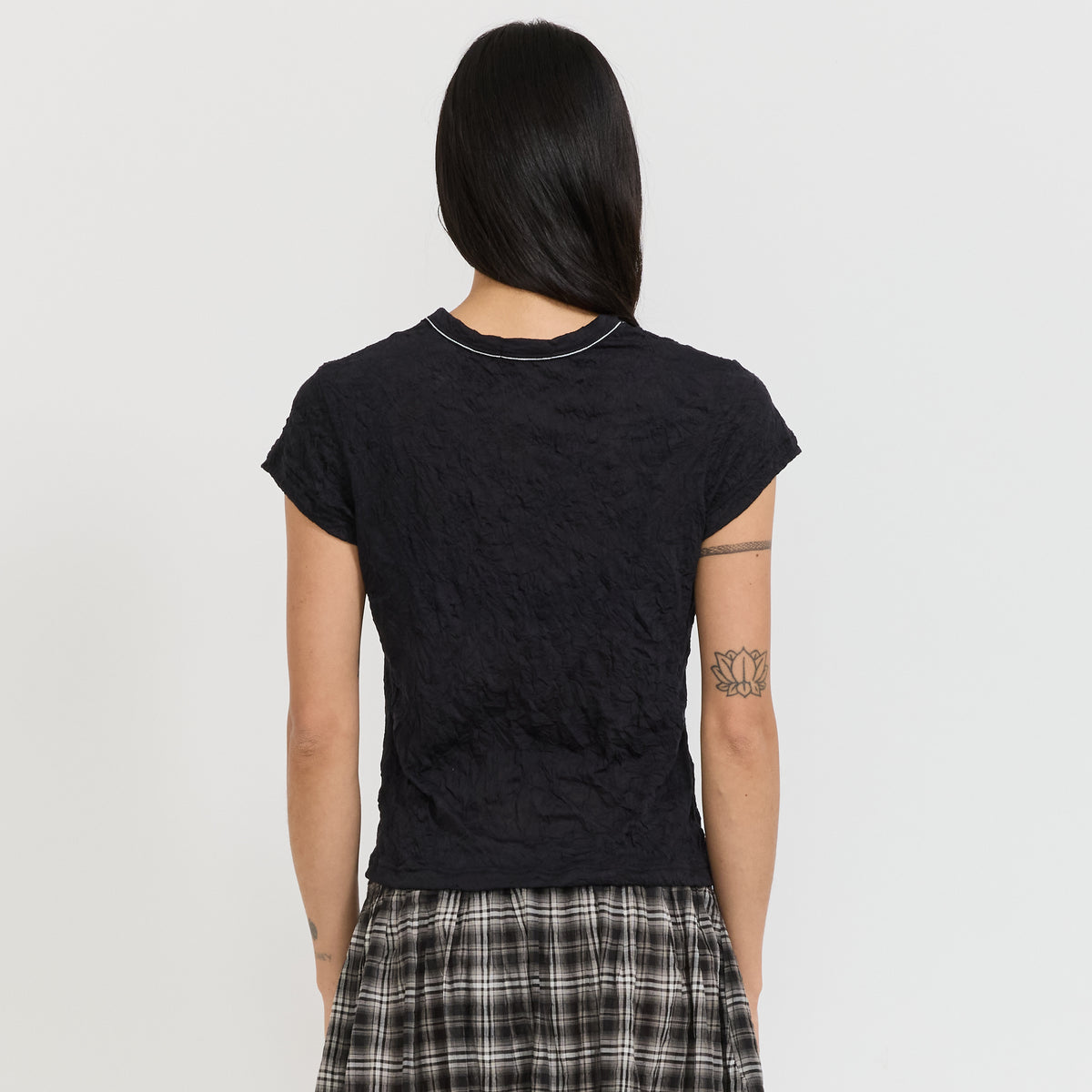 Crinkle Jersey Baby T-Shirt Black