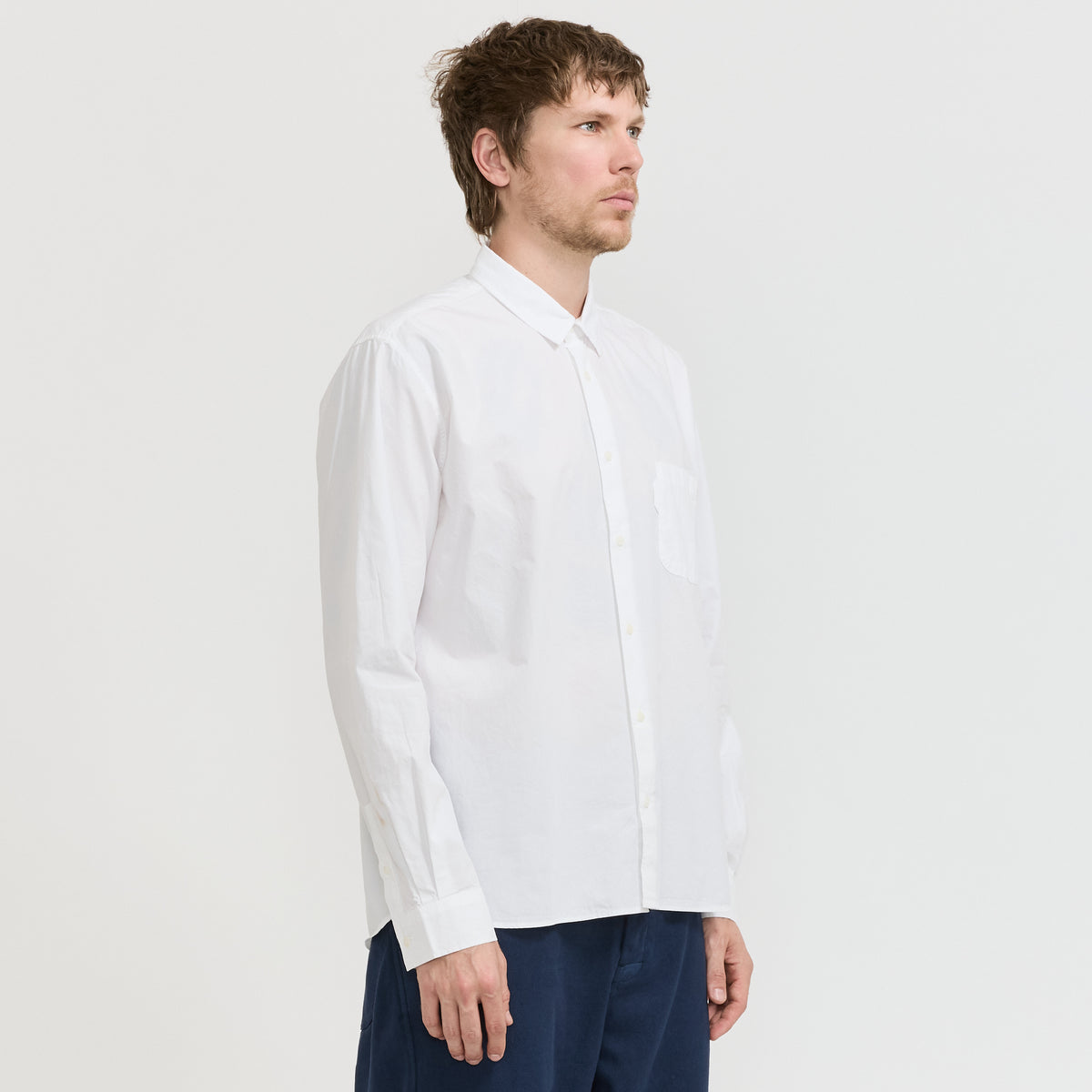 YMC Curtis Shirt in White - model 4