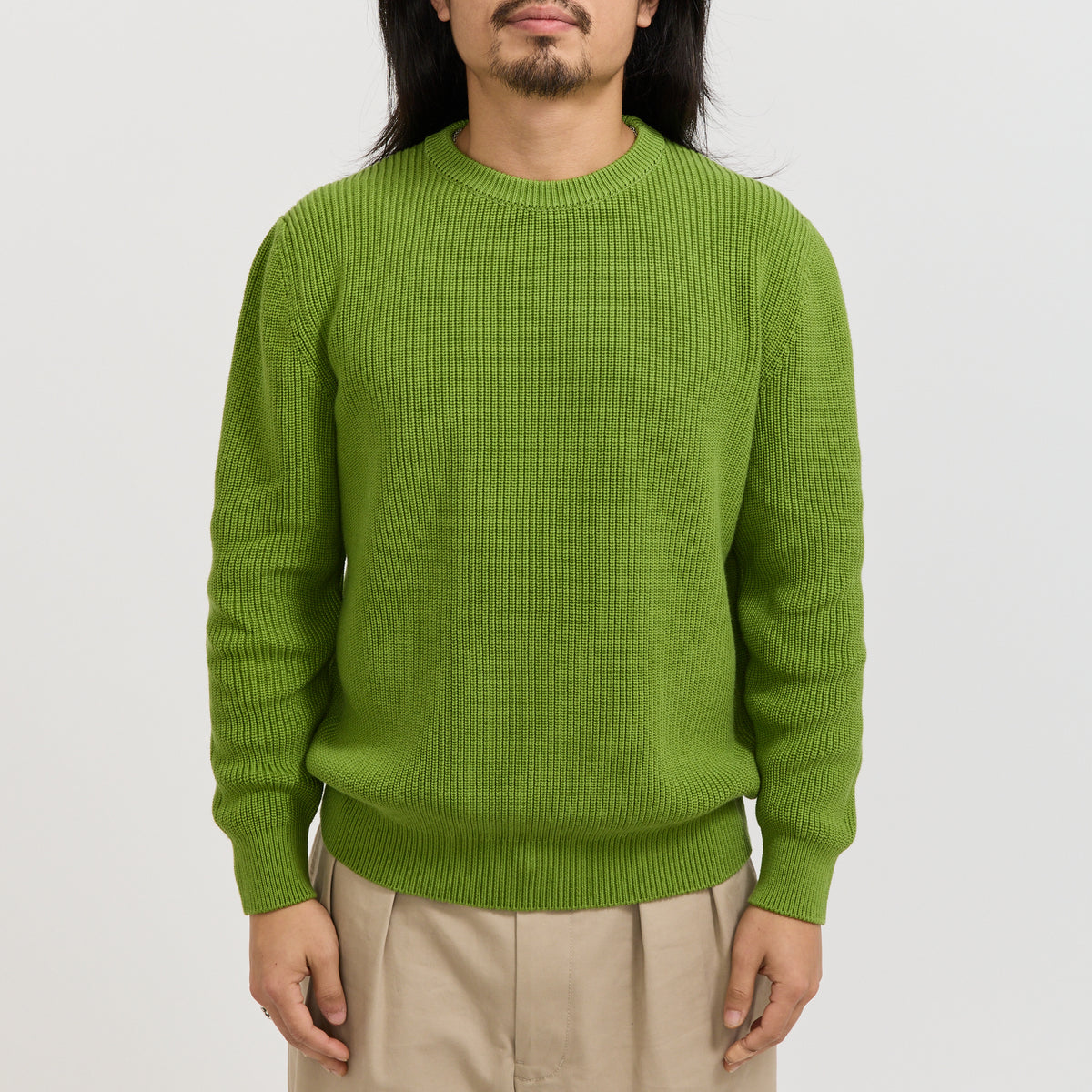 Mooncastle | Cotton Heavy Weight Crewneck Tea Green | Maplestore