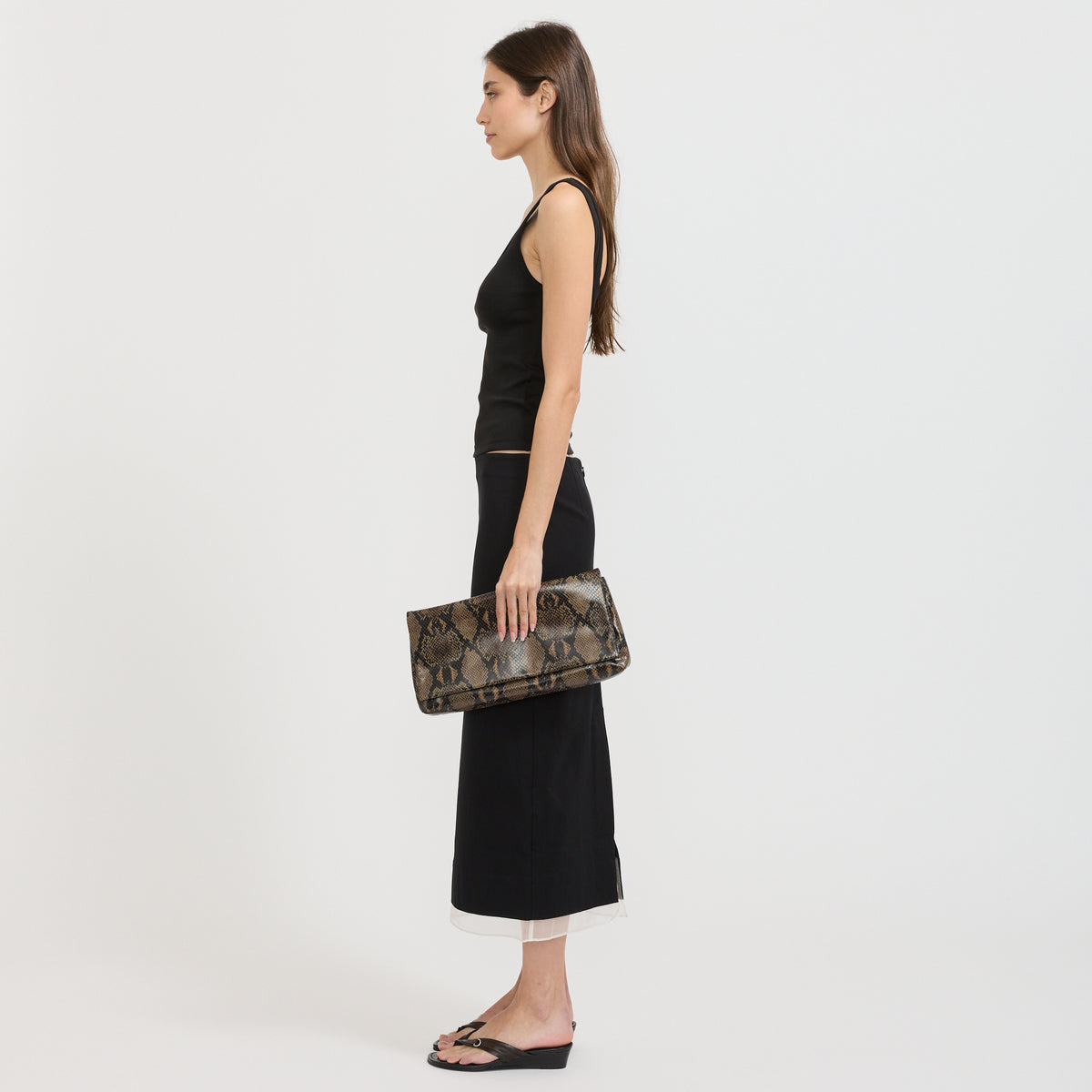 St. Agni | Soft Detachable Belt Bag Python Embossed | Maplestore