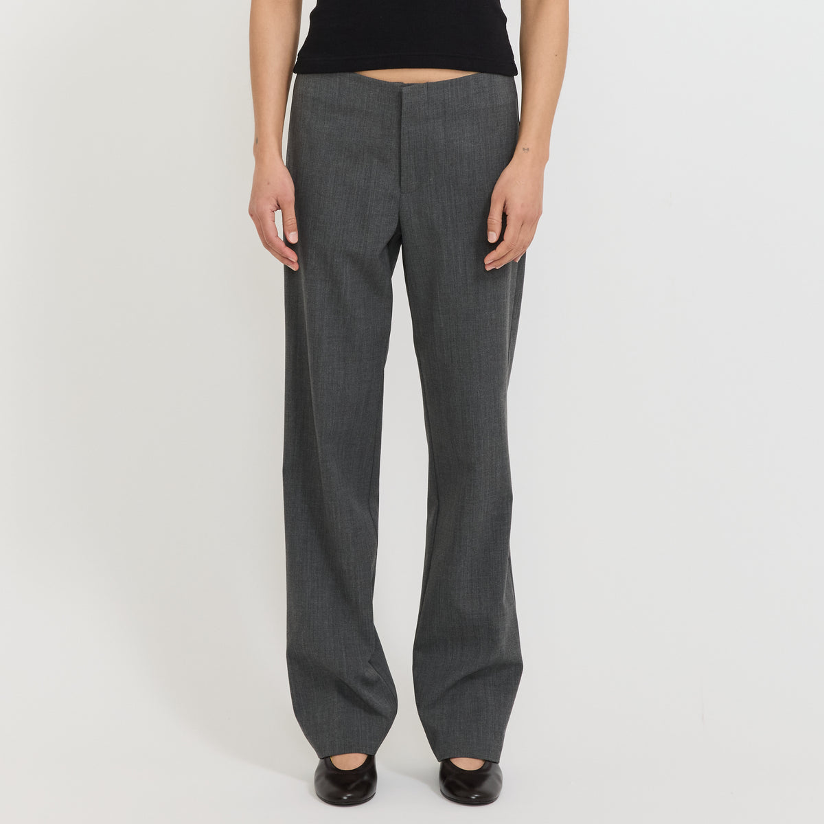 Bandless Crop Pant Charcoal