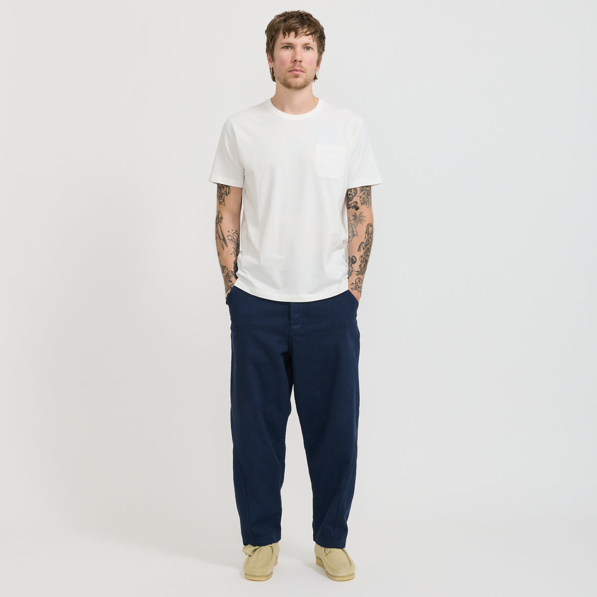 YMC Wild Ones T-Shirt in White - model 1