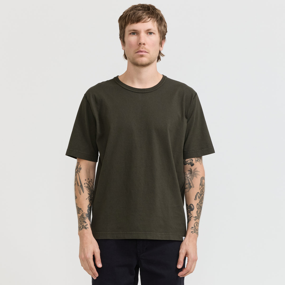 Norse Projects Elmelunde Soft Compact Cotton T-Shirt Beech Green - image 1